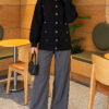 Button-Detailed Bearded Cardigan Black - Image 2