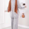 Button-Details Sparkly Knit Two-Piece Set Grey – Image 4