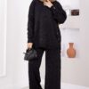 Button-Details Sparkly Knit Two-Piece Set Black – Image 3