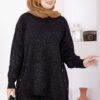 Button-Details Sparkly Knit Two-Piece Set Black – Image 2
