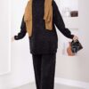 Button-Details Sparkly Knit Two-Piece Set Black – Image 4