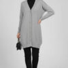 Button-Detail V-Neck Knit Cardigan Grey – Bild 2