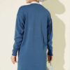 Button-Detail V-Neck Knit Cardigan Indigo - الصورة 3