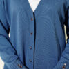 Button-Detail V-Neck Knit Cardigan Indigo - الصورة 4
