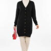 Button-Detail V-Neck Knit Cardigan Black – Bild 2