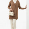 Button-Detail V-Neck Knit Cardigan Mink – Bild 2
