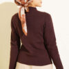Button-Detail Ruffled Knit Cardigan Dark Brown - Imagen 3
