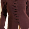 Button-Detail Ruffled Knit Cardigan Dark Brown - Imagen 4