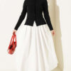 Button-Detail Ruffled Knit Cardigan Black - Imagen 2