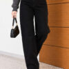 Buttoned Baggy Pants Black