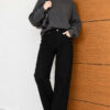 Buttoned Baggy Pants Black – Image 2