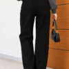 Buttoned Baggy Pants Black – Image 4