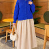 Buttoned Basic Short Knit Cardigan Saxon Blue - Imagen 2