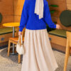 Buttoned Basic Short Knit Cardigan Saxon Blue - Imagen 4