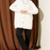 Buttoned Basic Soft Knit Cardigan Ecru – Bild 2