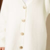 Buttoned Basic Soft Knit Cardigan Ecru – Bild 4