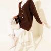 Buttoned Basic Soft Knit Cardigan Brown – Bild 2