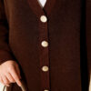 Buttoned Basic Soft Knit Cardigan Brown – Bild 4