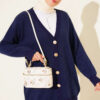 Buttoned Basic Soft Knit Cardigan Navy Blue
