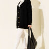 Buttoned Basic Soft Knit Cardigan Black - immagine 2