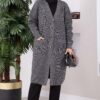 Button-Up Pocket Long Knit Cardigan Khaki - الصورة 7