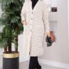 Button-Up Pocket Long Knit Cardigan Beige – Bild 3