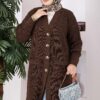 Button-Up Pocket Long Knit Cardigan Brown – Bild 2