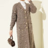 Button-Up Pocket Long Knit Cardigan Mink