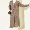 Button-Up Pocket Long Knit Cardigan Mink – Image 2