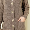 Button-Up Pocket Long Knit Cardigan Mink – Image 4