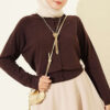 Buttoned Fine Knit Cardigan Dark Brown