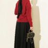Buttoned Fine Knit Cardigan Burgundy – Image 3