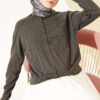 Buttoned Fine Knit Cardigan Smoke