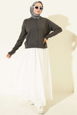 Alternative view of Buttoned Fine Knit Cardigan Smoke