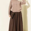 Buttoned Fine Knit Cardigan Mink - Imagen 2