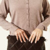 Buttoned Fine Knit Cardigan Mink - Imagen 4