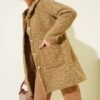 Buttoned Hooded Bouclé Cardigan Mink