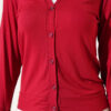 ⁦Buttoned Short Viscose Cardigan Burgundy⁩ - الصورة ⁦4⁩