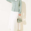 Buttoned Short Viscose Cardigan Mint - Image 2
