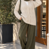 Textured Button Knit Cardigan Ecru