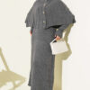 ⁦Buttoned Cape Knit Dress Set Smoke⁩ - الصورة ⁦2⁩