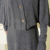 ⁦Buttoned Cape Knit Dress Set Smoke⁩ - الصورة ⁦4⁩