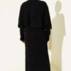 Buttoned Cape Knit Dress Set Black - Imagen 3