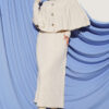 Buttoned Cape Knit Dress Set Stone