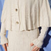 Buttoned Cape Knit Dress Set Stone - Imagen 4