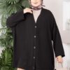 ⁦Buttoned Loose Aerobin Kimono Black⁩ - الصورة ⁦2⁩