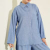 Buttoned Relaxed Two-Piece Set Blue - immagine 2