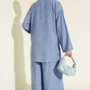 Buttoned Relaxed Two-Piece Set Blue - immagine 3