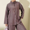 Buttoned Relaxed Two-Piece Set Plum – Bild 2