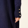 Buttoned Long French Terry Cardigan Navy Blue - immagine 4